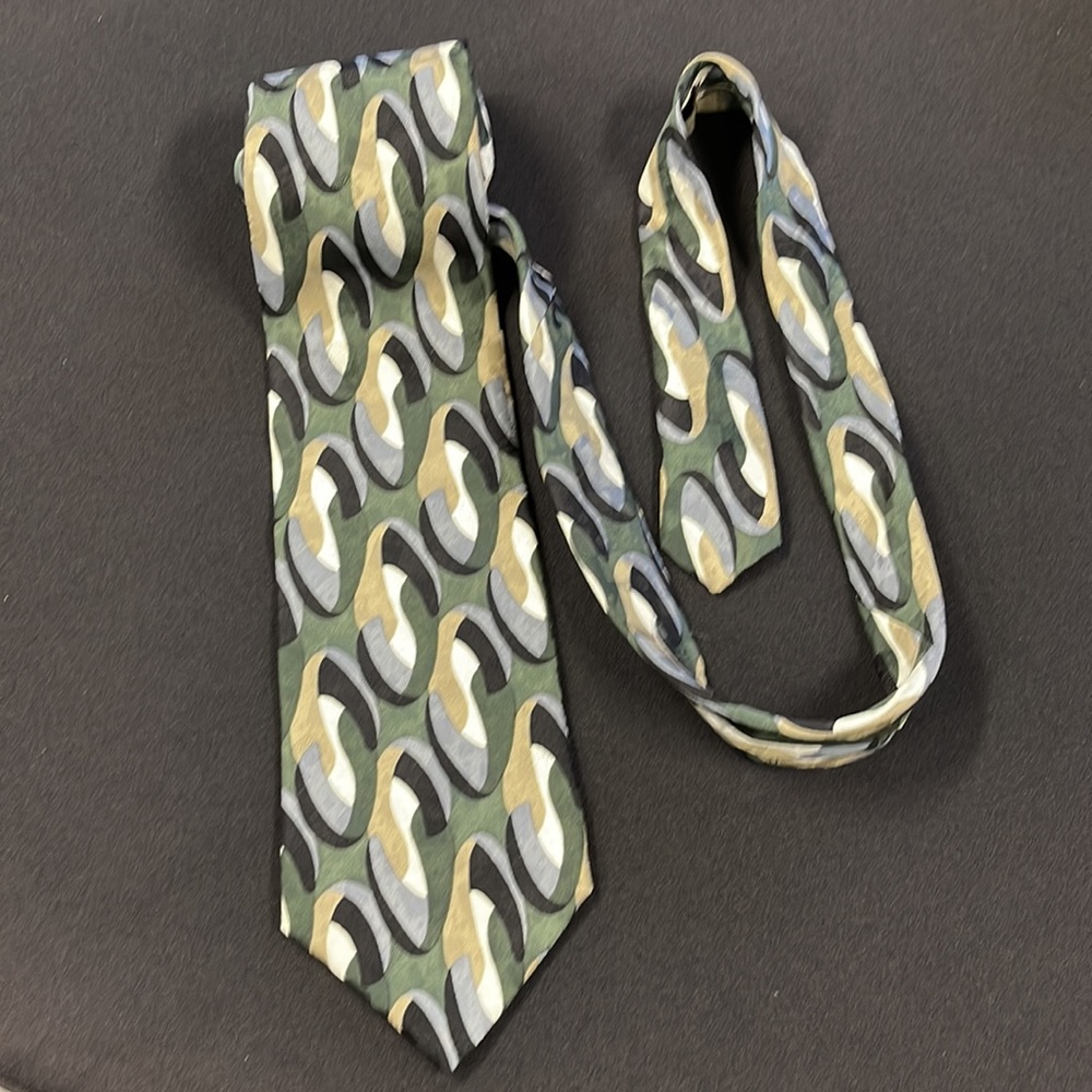J. Riggings Hunting Horn Men’s Geometric Silk Neck Tie - Picture 2 of 5